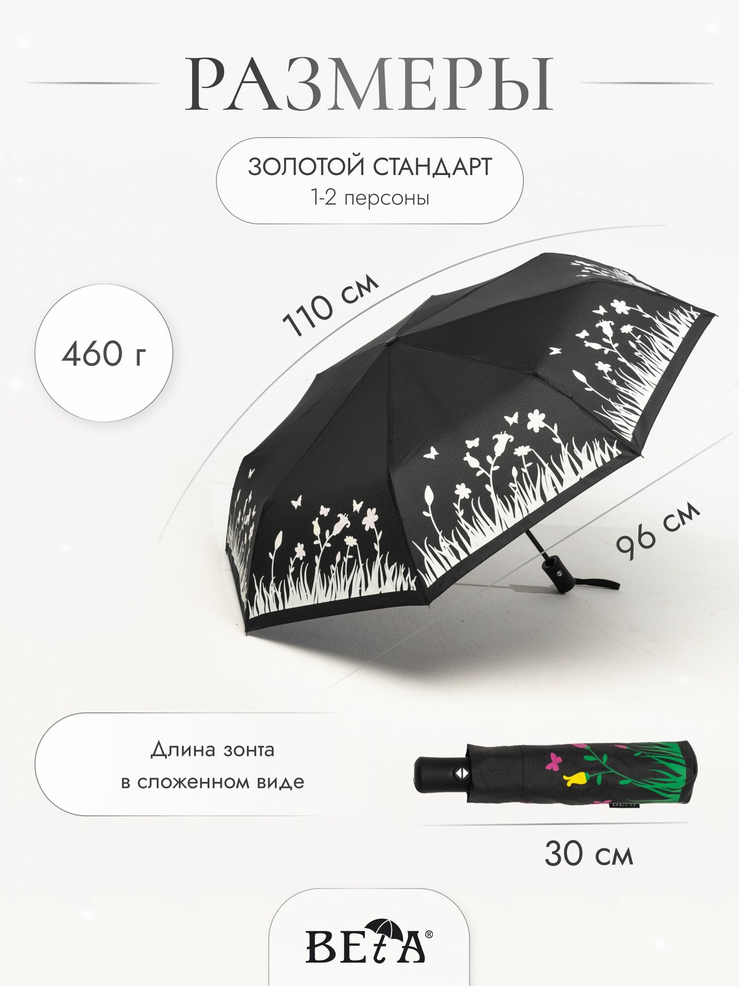 Зонт GALAXY OF UMBRELLAS, черный — фото 1