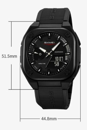 Наручные часы SKMEI, Black/Stainless Steel/Black — фото 1