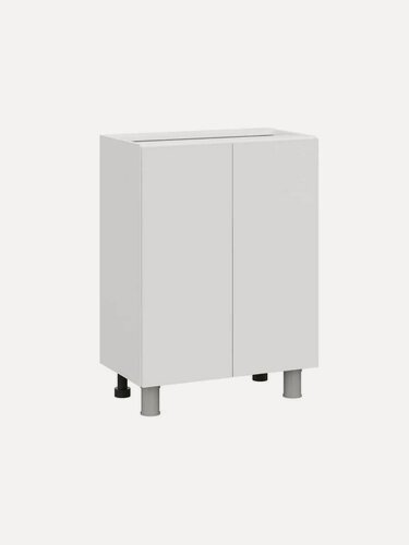 Изображение товара Кухонный модуль напольный, стол узкий Тандем с полками, с доводчиками, 60х34.6х82.4 см, Белый / Бланж