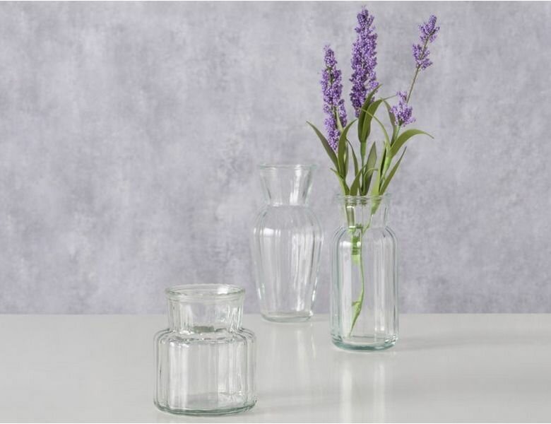 Набор декоративных ваз опалин, стекло, прозрачный, 9-16 см, 3 шт, Boltze 2053841
