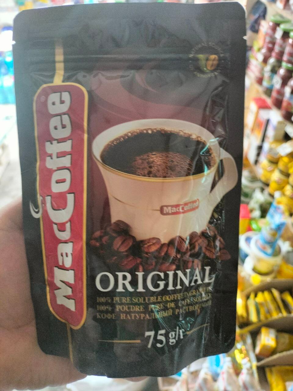Кофе MacCoffee "Original", растворимый, 75г, мягкая упаковка, с молотым — фото 1