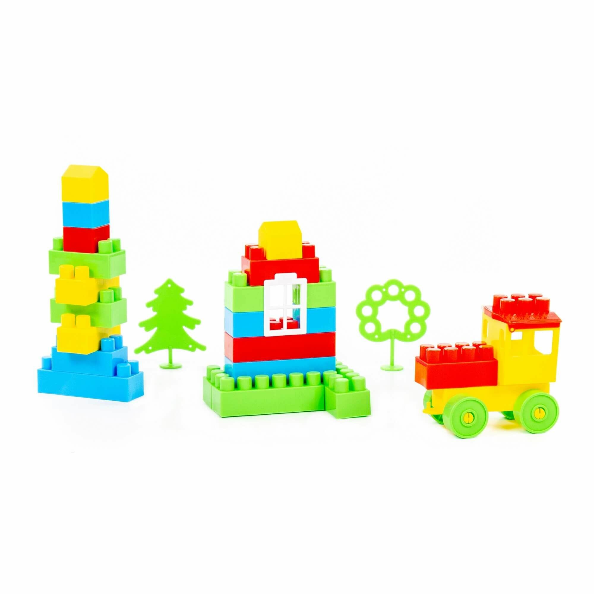 Конструктор детский классический, Строитель, 66 элементов, в пакете, 3+ — фото 1