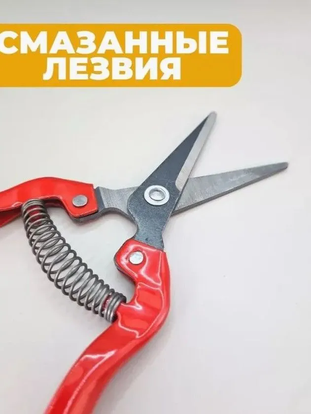 Секатор для цветов, растений на улице и дома , длина19 см, красный — фото 1
