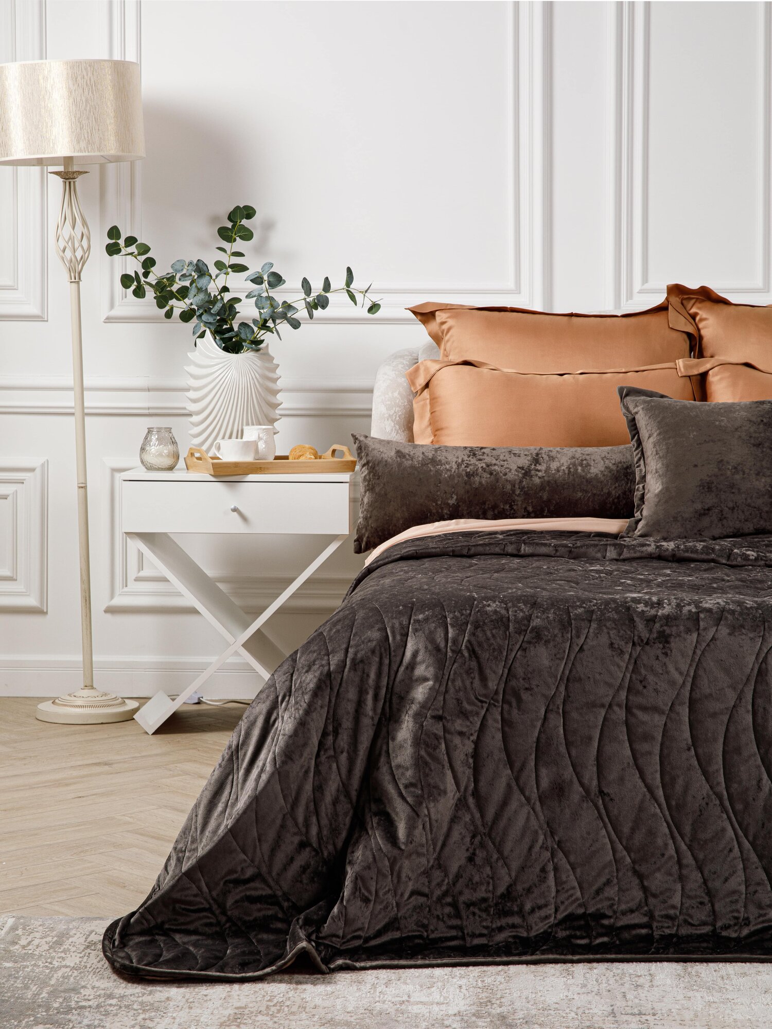 Покрывало GOLDTEX "Велюр", наполнитель "Лебяжий пух", 240x260 см