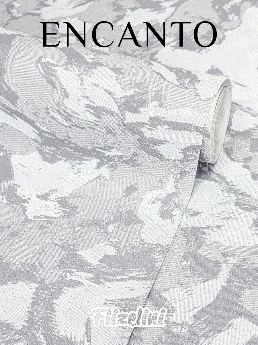 Обои виниловые флизелиновые штукатурка темно-серая цветы крупные метровые моющиеся Encanto (Flizelini 1968-81)