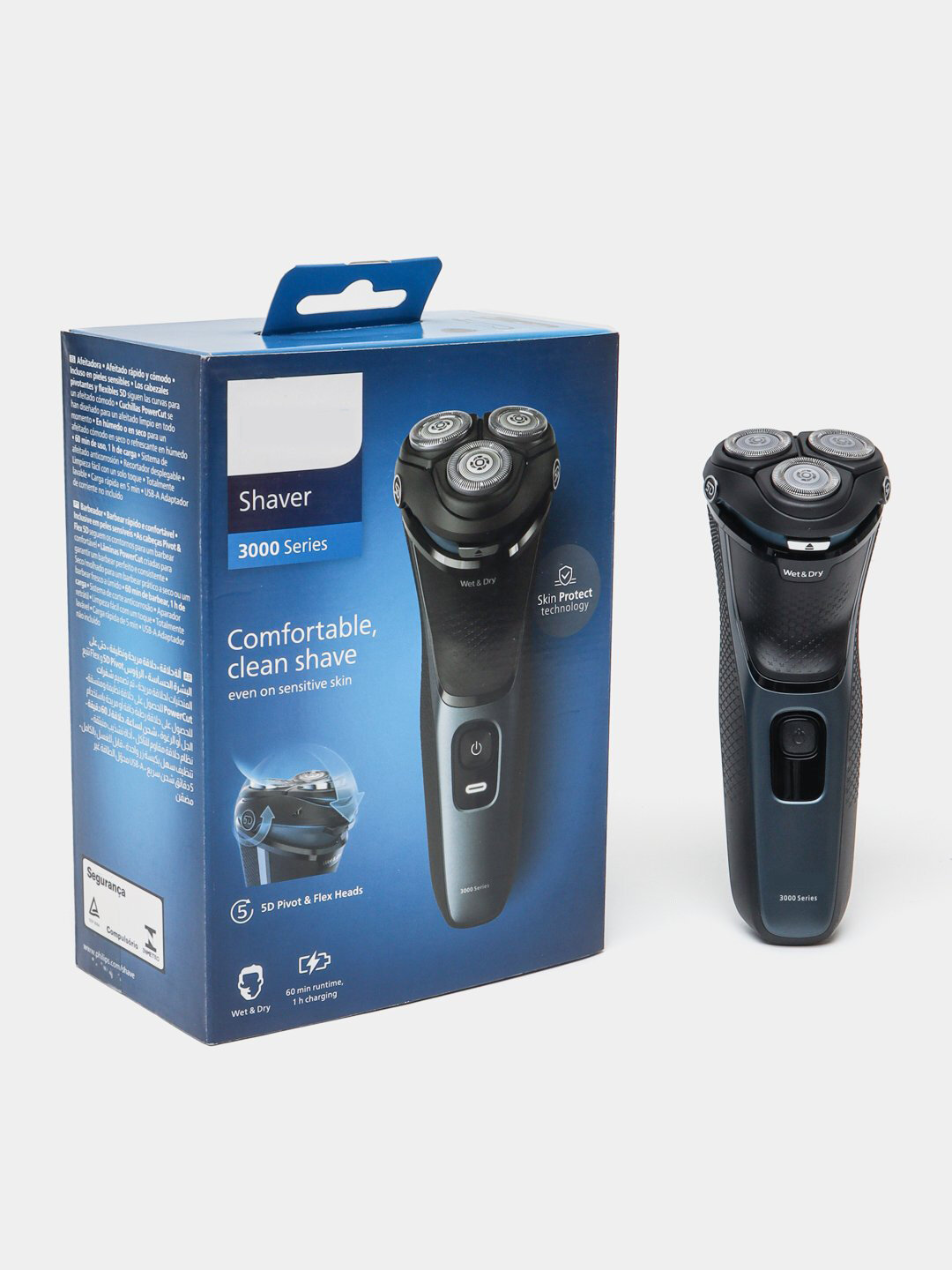 Электробритва Philips S3144, сеточная, 3 бреющих элемента, плавающие головки, — фото 1