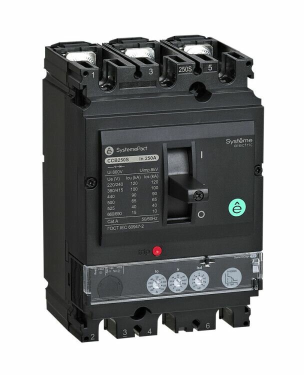 Силов. автомат. выкл. 3-пол. (3P) SYSTEMEPACT CCB 250А 50KA с электрон. расцепит. S2.2 SE