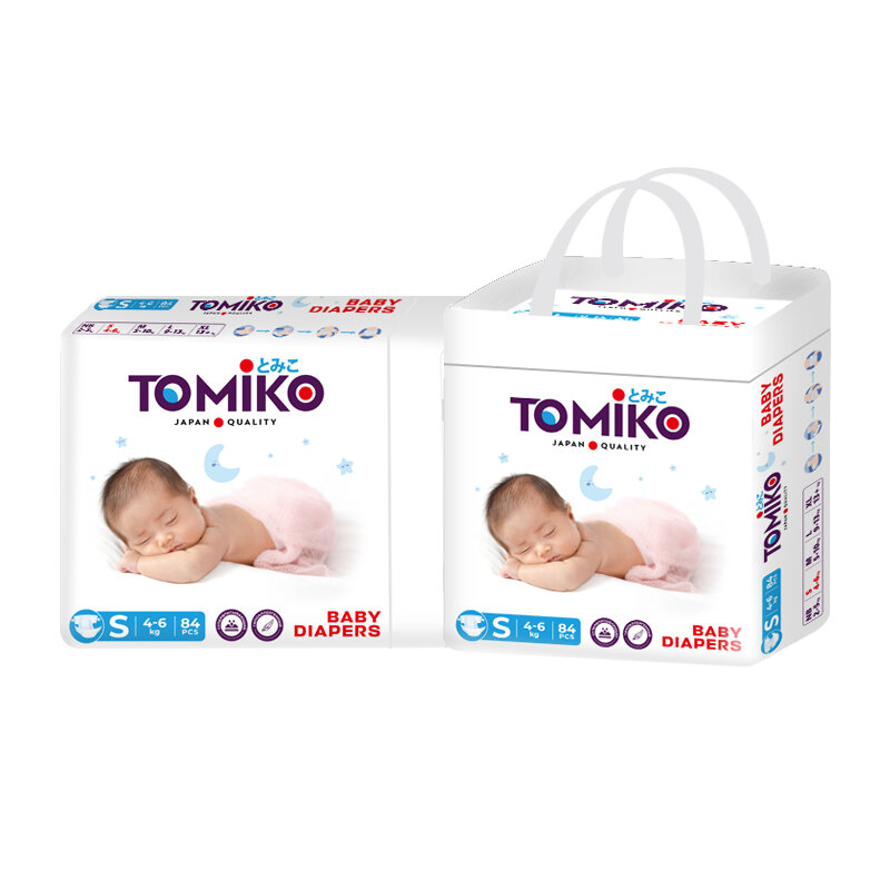 Подгузники Tomiko Premium Soft S, для малышей от 4-6кг, 84шт — фото 1