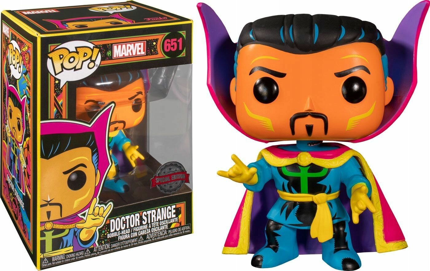 Фигурки Funko Pop - Коллекционная фигурка MARVEL BLACK LIGHT доктор стрэндж - Фанко 651
