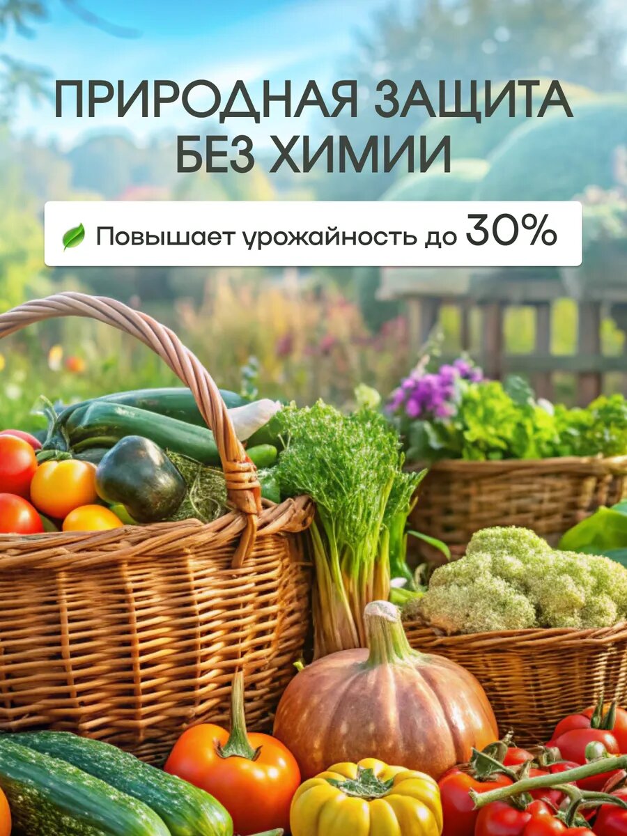 Изображение Биопрепарат от болезней, Триходерма, 3 штамма, органический, порошок, 120 г