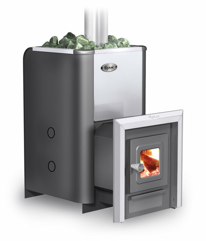 Банные печи Ермак 12-С Элит (стекло нерж.) 12 квт панорамное стекло модульная конструкция нержавеющая топка