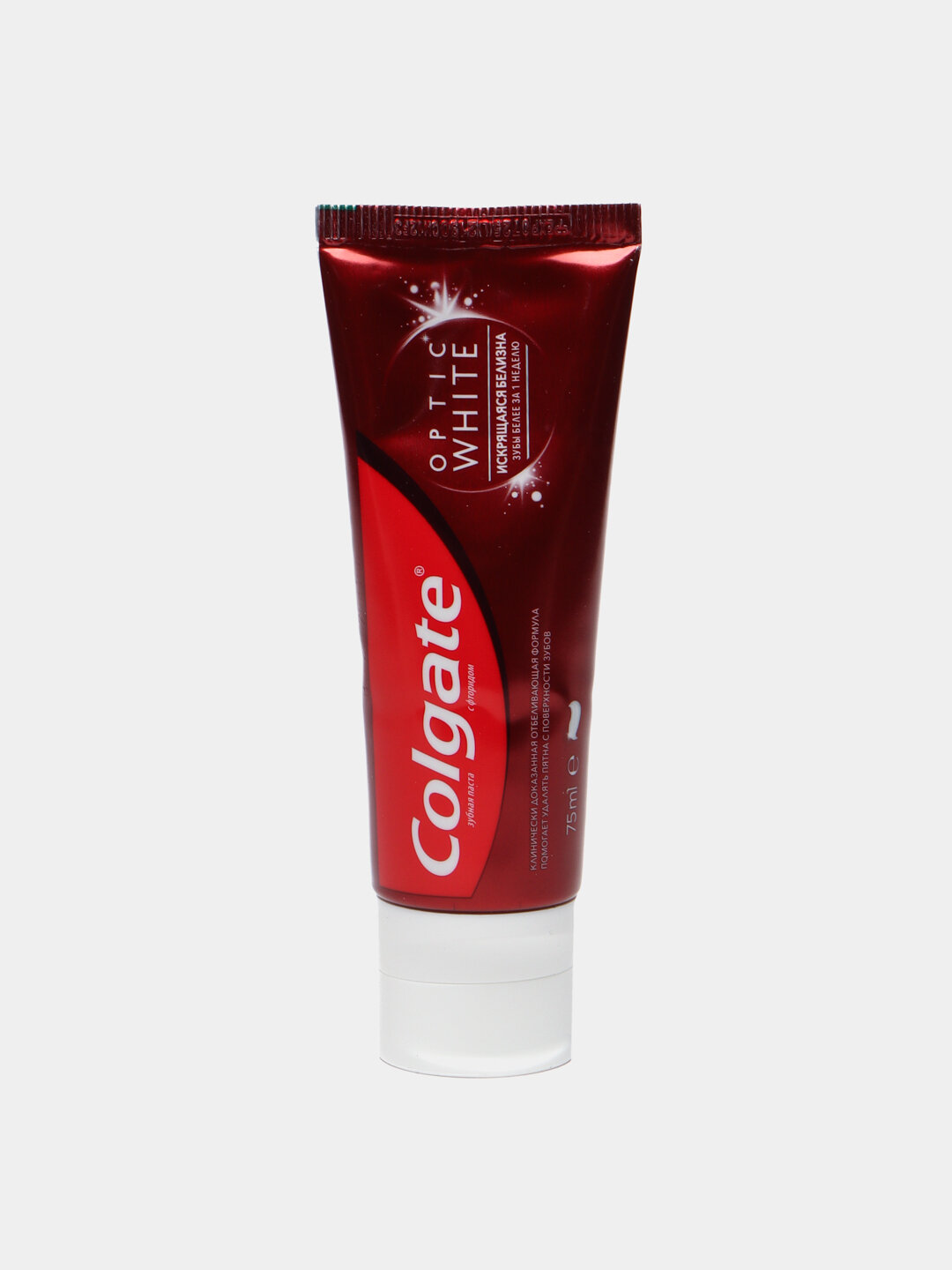 Зубная паста Colgate "Optic White", отбеливающая, против налета, 75мл