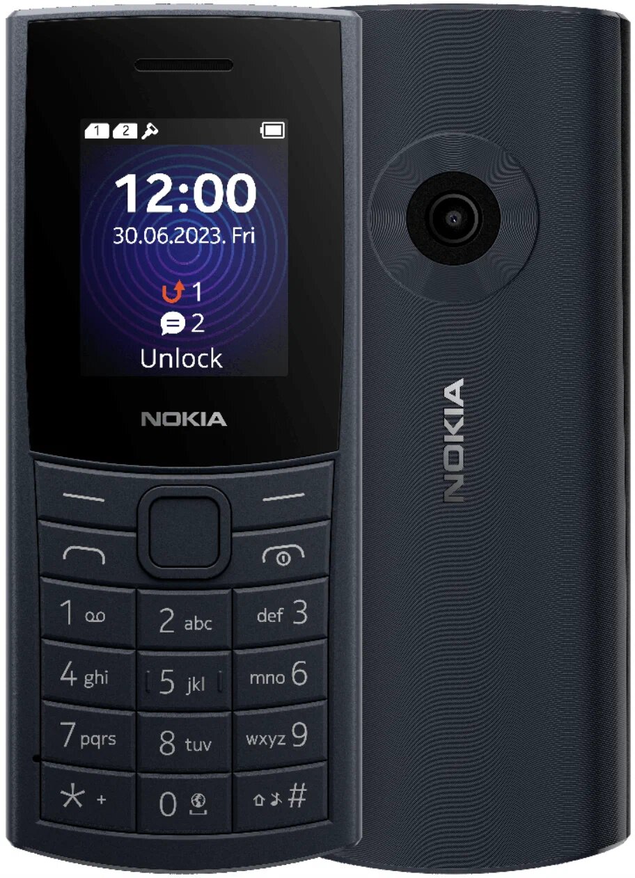 Кнопочный мобильный телефон Nokia 110 4G (TA-1543), 2 SIM, полночный синий