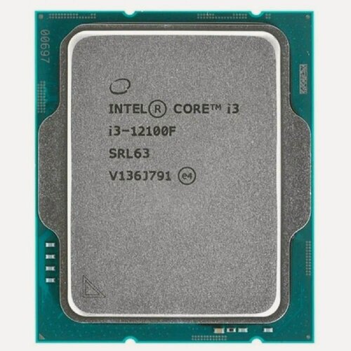 Изображение товара Процессор Intel Core i3-12100F OEM, LGA 1700, 4 ядра, 3.3 - 4.3 ГГц, 10 нм, кэш 17 МБ, TDP 58 Вт, DDR4/DDR5