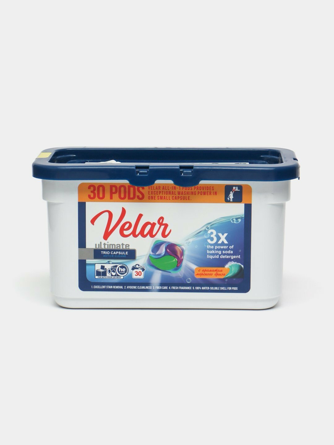 Капсулы для стирки VeLar Ultimate, для цветного белья, 30 шт — фото 1