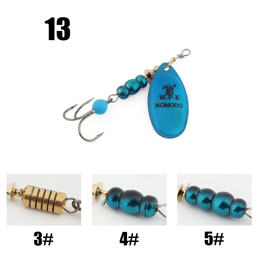 W.P.E блесна ложка 3#/4#/5# 13.4g Бирюзовый