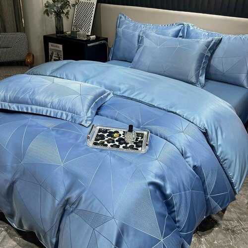 Изображение товара Комплект постельного белья, жаккард, с вышивкой, 2-спальный, простыня 1,8 м, сияющий розовый