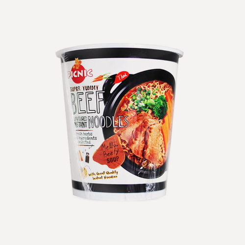 Изображение товара Лапша быстрого приготовления Picnic со вкусом говядины 60 г, Таиланд