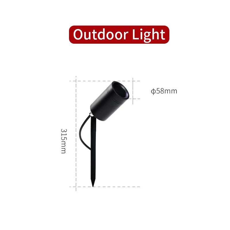 Ландшафтные прожекторы Zhengde lighting 12Вт CL50 Spike 12W, Warm white 3000K, voltage DC12-24V