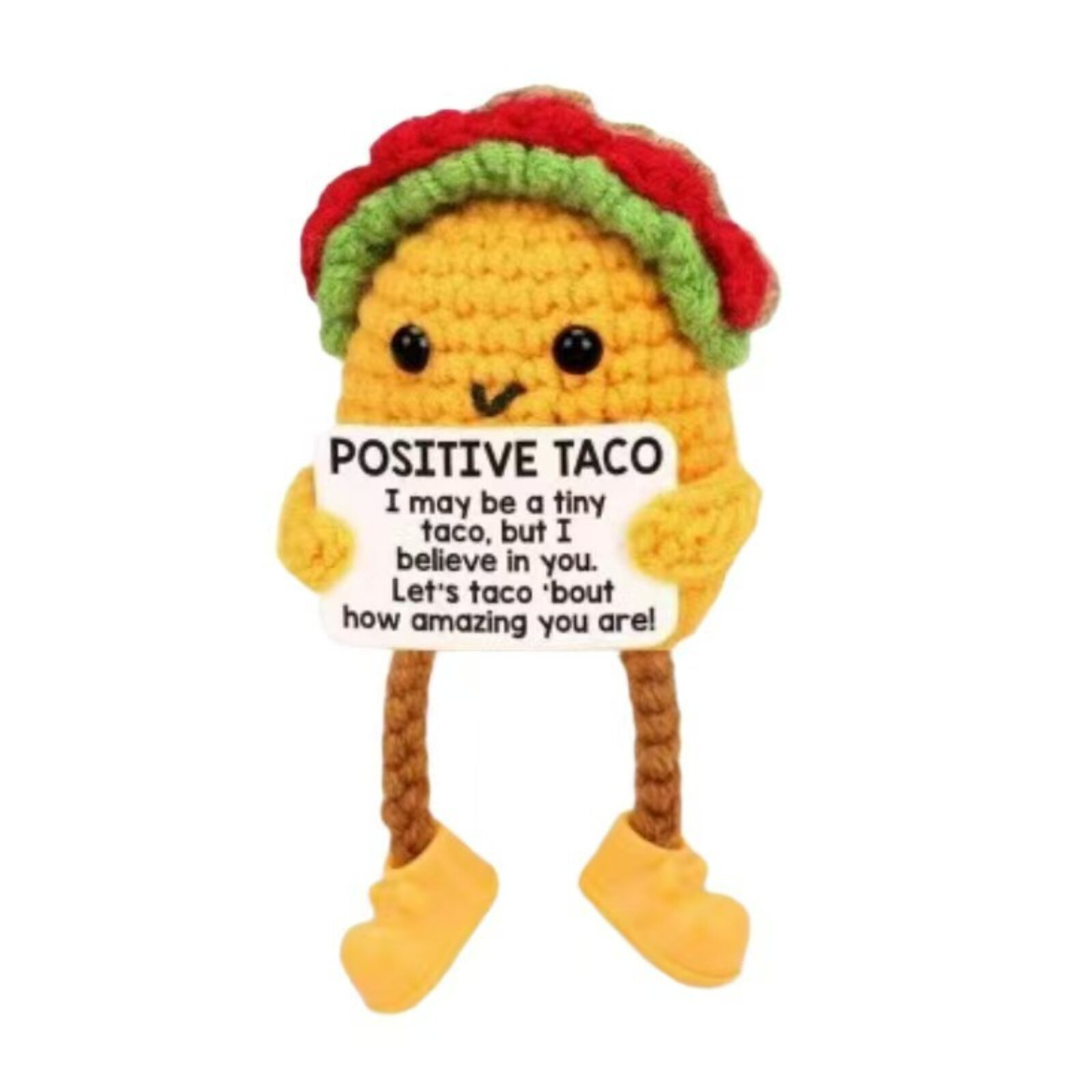 Mini Positive Crochet Taco Easter Basket Stuffers Birthday Gifts for Women Men Mom Daughter Son Sister Friend Coworkers Handmade Emotional Inspirational Support Funny Nuggets Christmas Small Gifts, упаковка opp bag, категория моделирование животные,