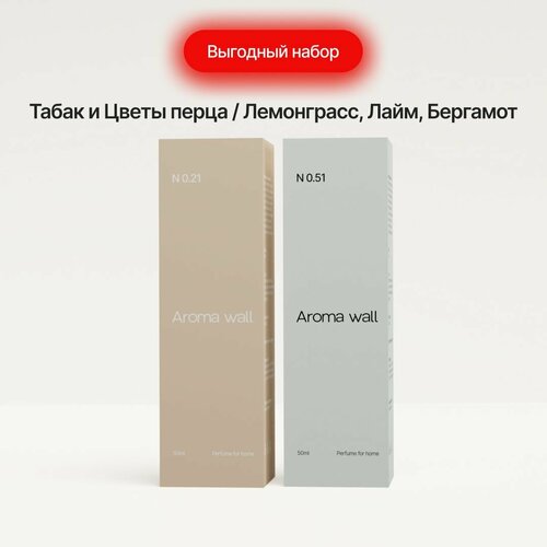 Набор ароматизаторов для дома, диффузор для дома парфюм с палочками 2шт Aroma wall