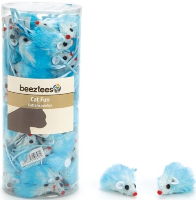 Beeztees 440447 игрушка "Мышь плюшевая" голубая для кошек (5 см., Голубой) I.P.T.S - фото №1