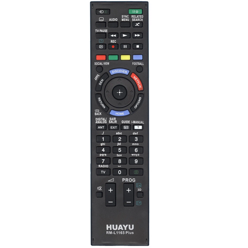 Пульт ДУ Huayu RM-L1165+ PLUS 3D, черный универсальный пульт clickpdu для sony rm l1165 plus 3d