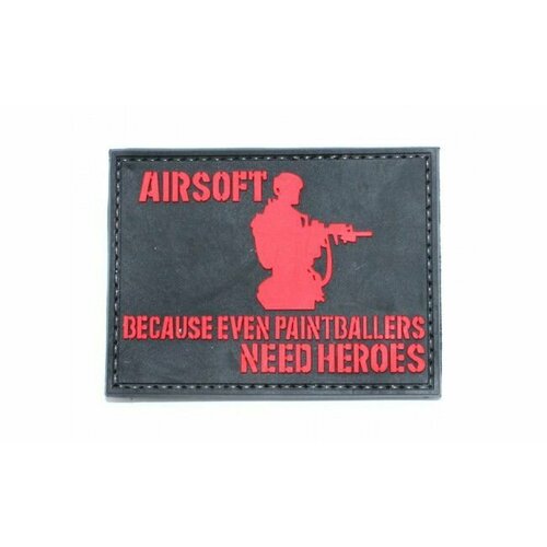 Шеврон Airsoft because even paintballers need heroes Red black