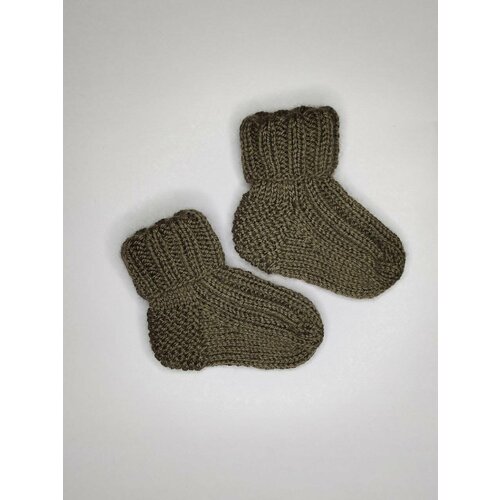 фото Носки размер 3-6 месяцев, коричневый ручная работа