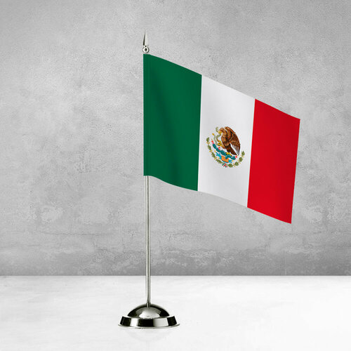 Настольный флаг Мексики на пластиковой подставке под серебро