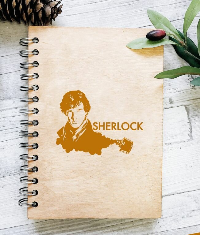Скетчбук деревянный Шерлок, Sherlock №2
