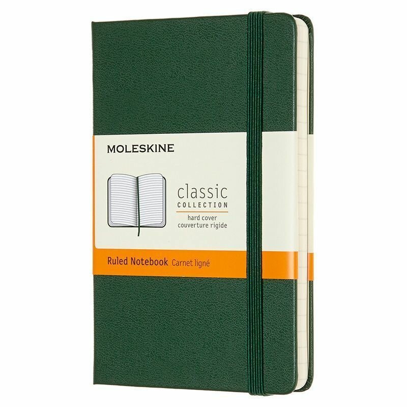 Блокнот Moleskine Classic Pocket,192 стр, зеленый, в линейку