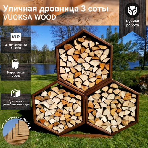 Дровница уличная из дерева VUOKSA-WOOD поленница, дровник для дома ...