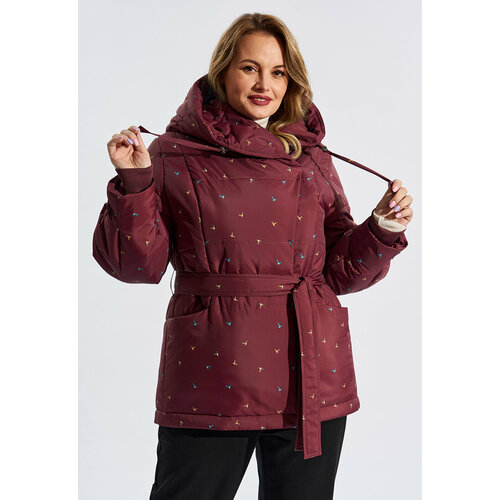 фото Куртка d'imma fashion studio, размер 60, бордовый