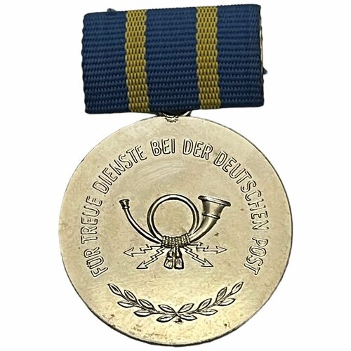 Германия (ГДР), медаль За службу на немецкой почте серебряная степень 1965-1990 гг. (магнитится) знак национальные строительные работы серебряная степень гдр 1959 1965 гг