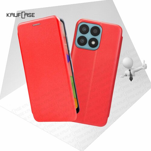 Чехол книжка KaufCase для телефона Huawei Honor X8a (CRT-LX1) (6.7), красный. Трансфомер чехол книжка kaufcase для телефона huawei nova y90 ctr lx1 2022 6 7 красный трансфомер