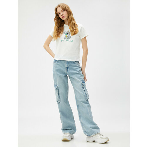 фото Футболка koton, размер xs, бежевый