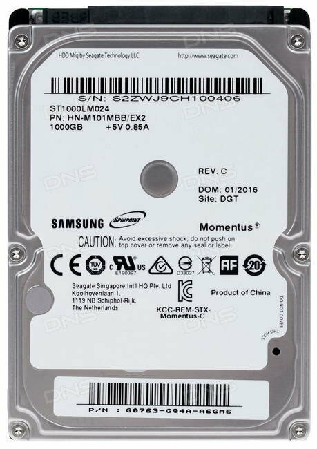 Жесткий диск для ноутбука 2,5" SATA II Samsung объем 1 TB (5400rpm 8Mb) (Б/У)