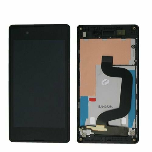 Дисплей для Sony Xperia E3, E3 Dual D2202 D2203 D2206 D2212 черный В рамке (экран + сенсорное стело) дисплей lcd для sony xperia e3 d2203 d2212 touchscreen black