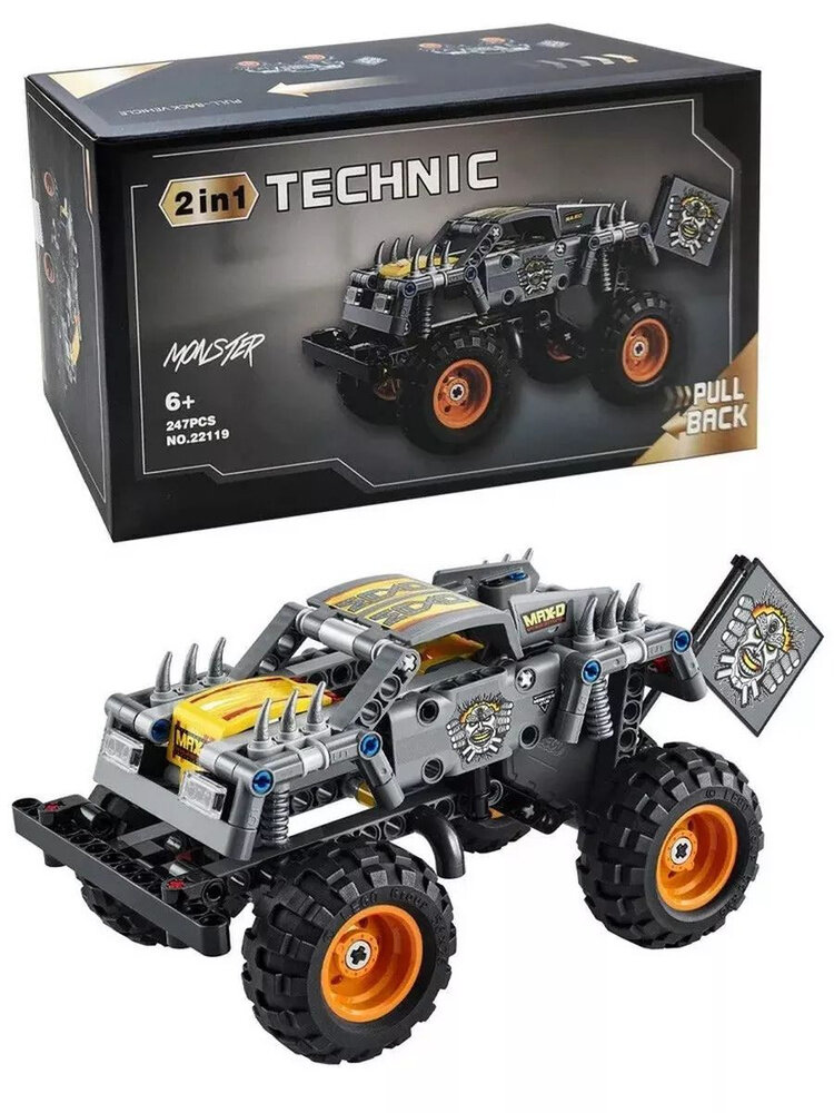 Конструктор Technic Монстры / Monster Jam Max-D с инерционным механизмом / 247 дет.