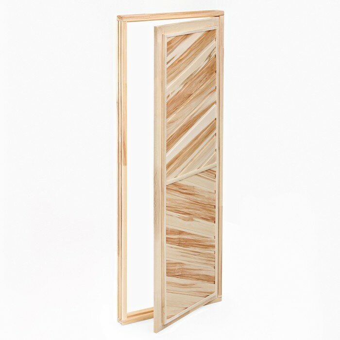 Дверь для бани и сауны, размер коробки 180х70 см, универсальная, липа - фотография № 3