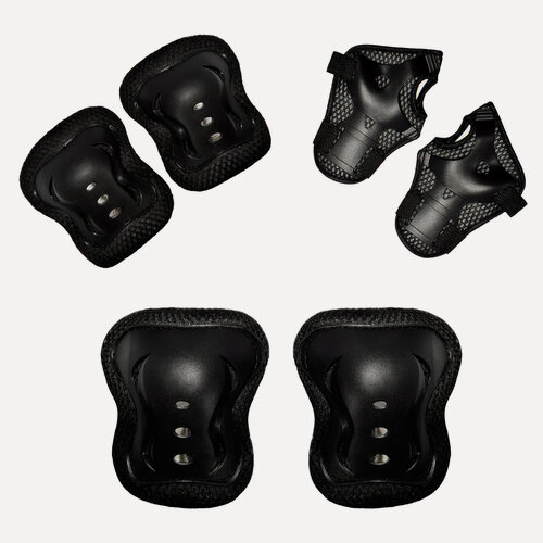 Изображение товара Комплект защиты Rgx D-023 Black размер M, наколенники, налокотники, накладки на запястья, черный