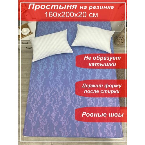 Простынь на резинке Kerimov Group 160х200х20 см Бязь