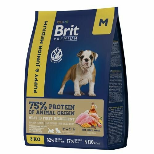 Корм Brit Premium Dog Puppy and Junior Small для щенков и молодых собак, с курицей 1 кг