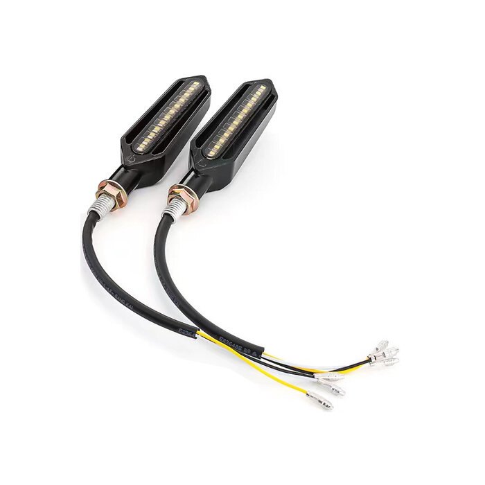 фото Светодиодные поворотники + ходовые огни для мототехники (мотоциклов, байков, мопедов), комплект 2 шт.