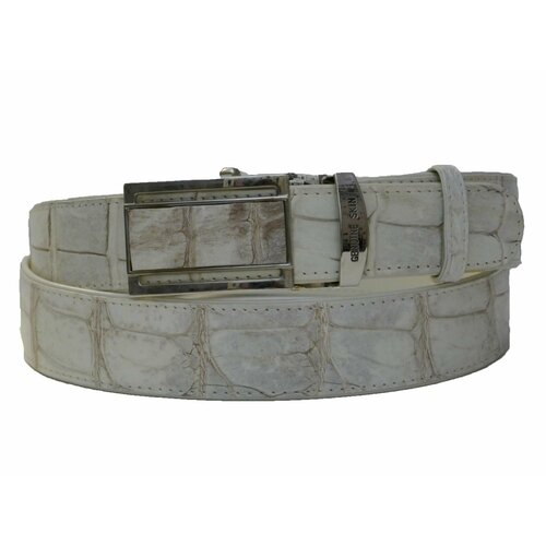 фото Ремень , размер 122, бежевый, белый нет бренда