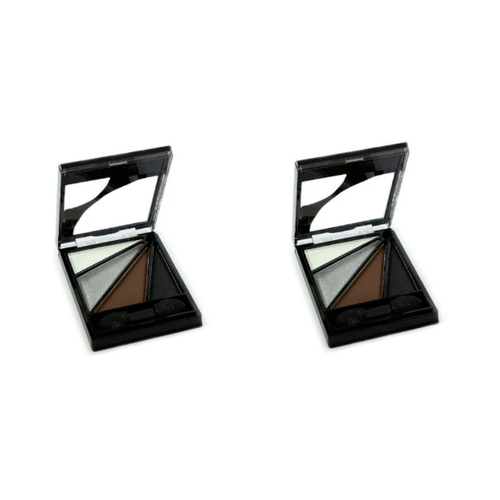 Farres cosmetic Тени для век четырехцветные №5 коричневый, серый, белый, черный, 2 шт