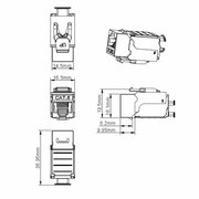 Hyperline KJ9-8P8C-C6-90-SH-F Вставка Keystone Jack RJ-45(8P8C), категория 6, экранированная