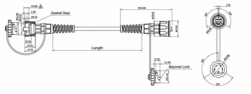 Hyperline PC-IE-LPM-UTP-RJ45-RJ45-C5e-5M-BK Промышленный патч-корд U/UTP, IP67, категория 5e, с защитными крышками, 5 м, черный