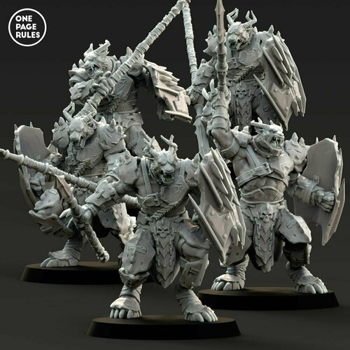 Warhammer Beastmen Elite Warriors Spears Элитные Зверолюды с копьями warhammer beastmen warriors command group зверолюды командная группа